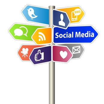 Signs of social media networks 
