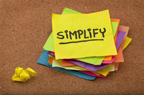 A post it saying "Simplify"